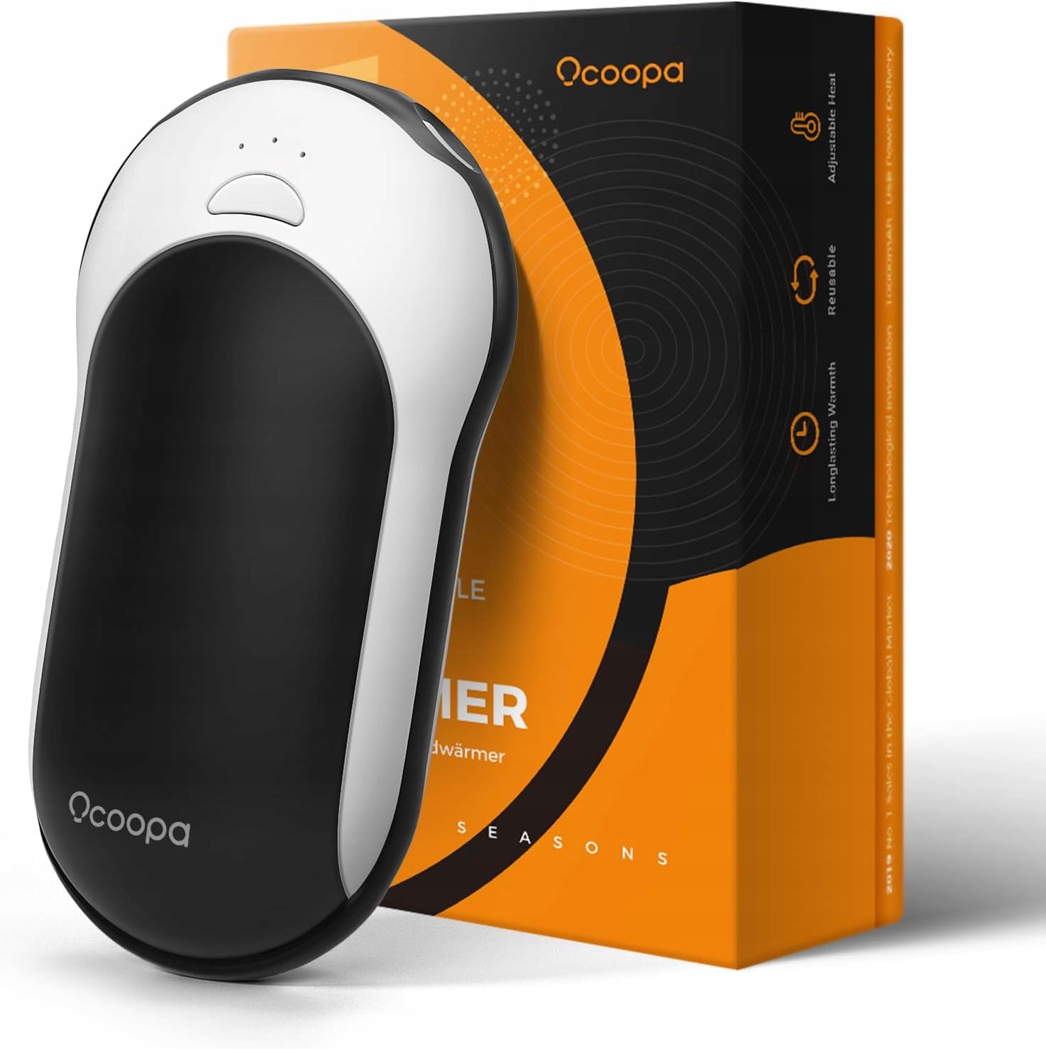 AJ102/AJ98 Ogrzewacz do rąk Ocoopa 10000mAh – Powerbank, 15h pracy, 55°C