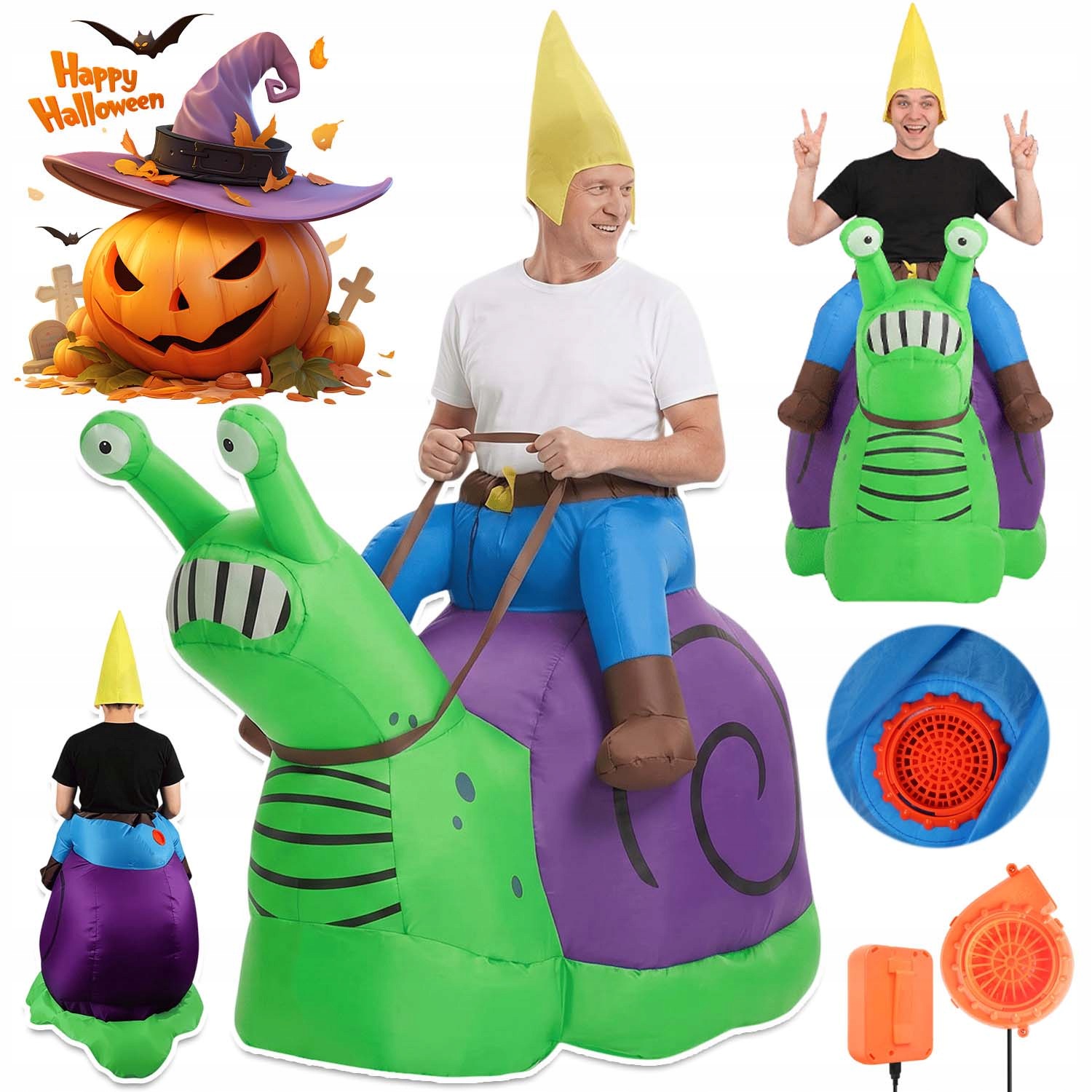 Nafukovací Kostým Hlemýžď Převlek Na Halloweenskou Párty Dospělý 150-190 CM