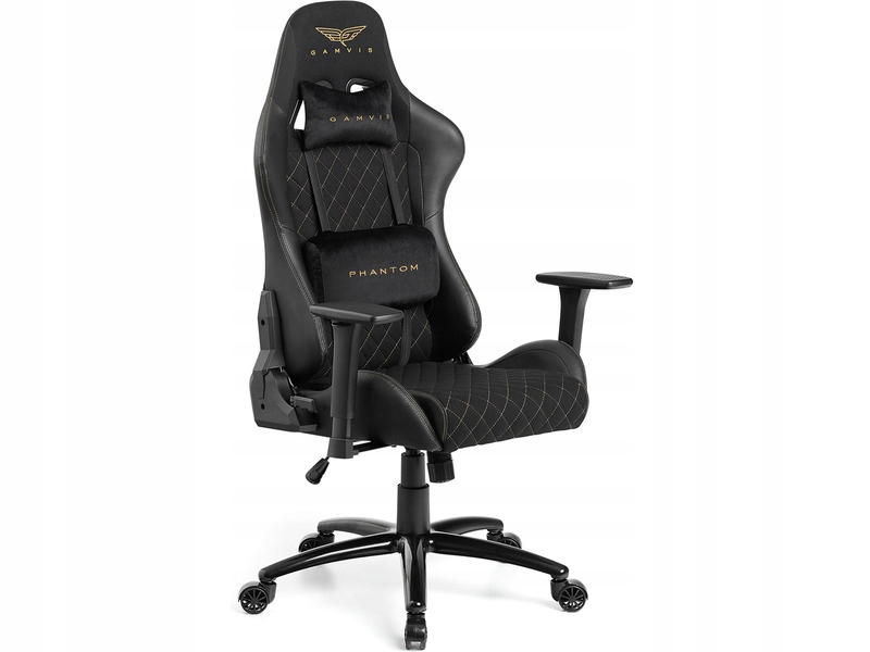 Fotel GAMVIS Phantom Large Czarny (złote elementy)