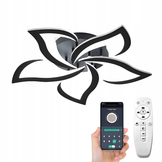 Závesná Led Stropná Lampa Luster Čierna Moderná 3000K 4500K 6500K