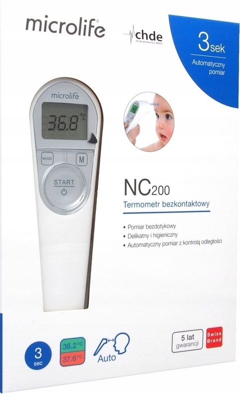 Termometr bezdotykowy Microlife Nc 200 B. Dokładny