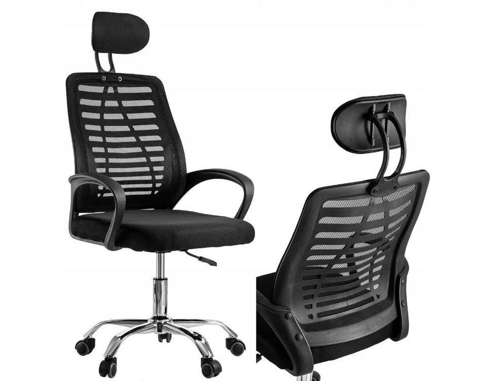 Fotel Obrotowy Krzesło Biurowe Ozi Czarny