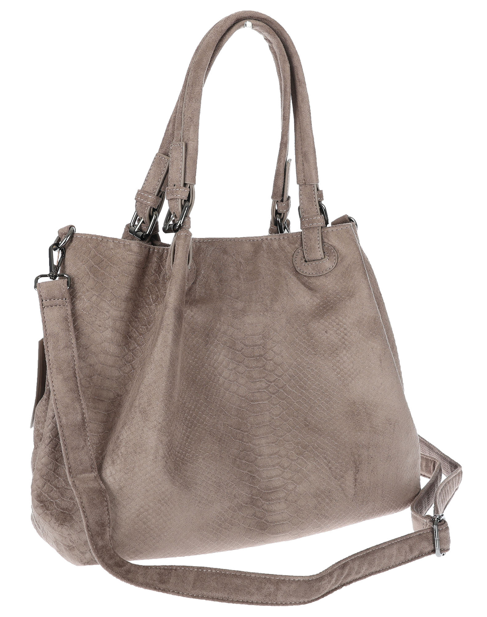 Dámská semišová kabelka shopper přes rameno kabelka přes rameno PB140 Béžová