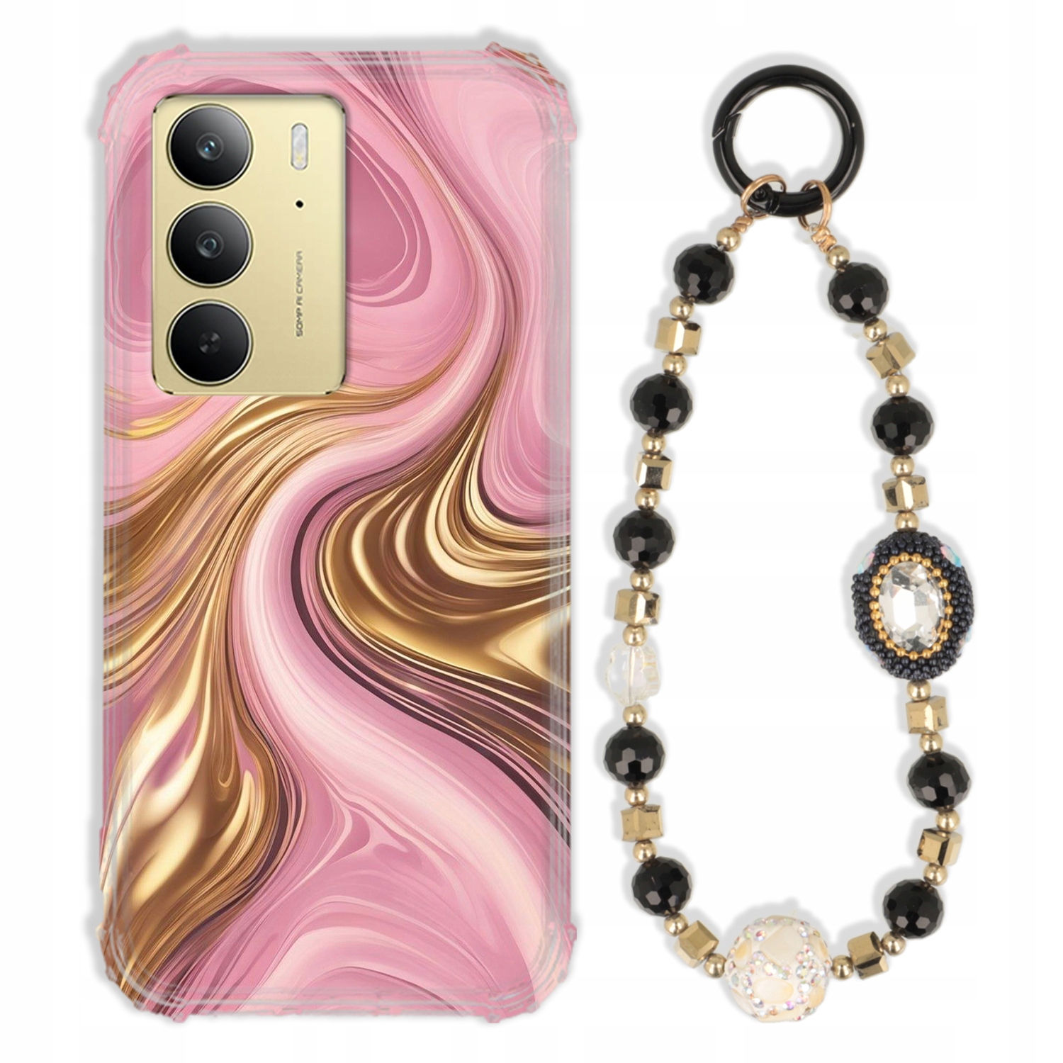 Pouzdro Pro Realme C75 4G Case Antishock Zirkony Černozlaté|odolné|pevné