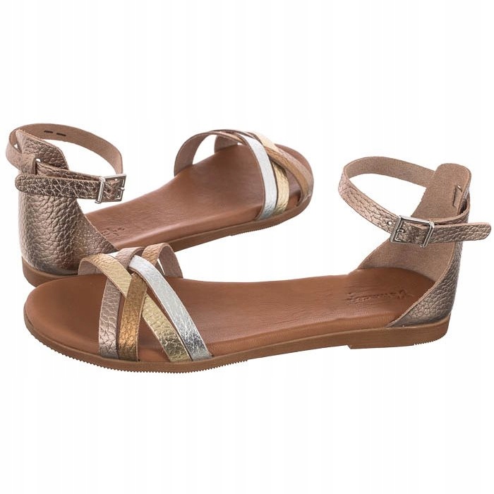 

Buty Damskie Sandały Skórzane Maciejka Złote L4953