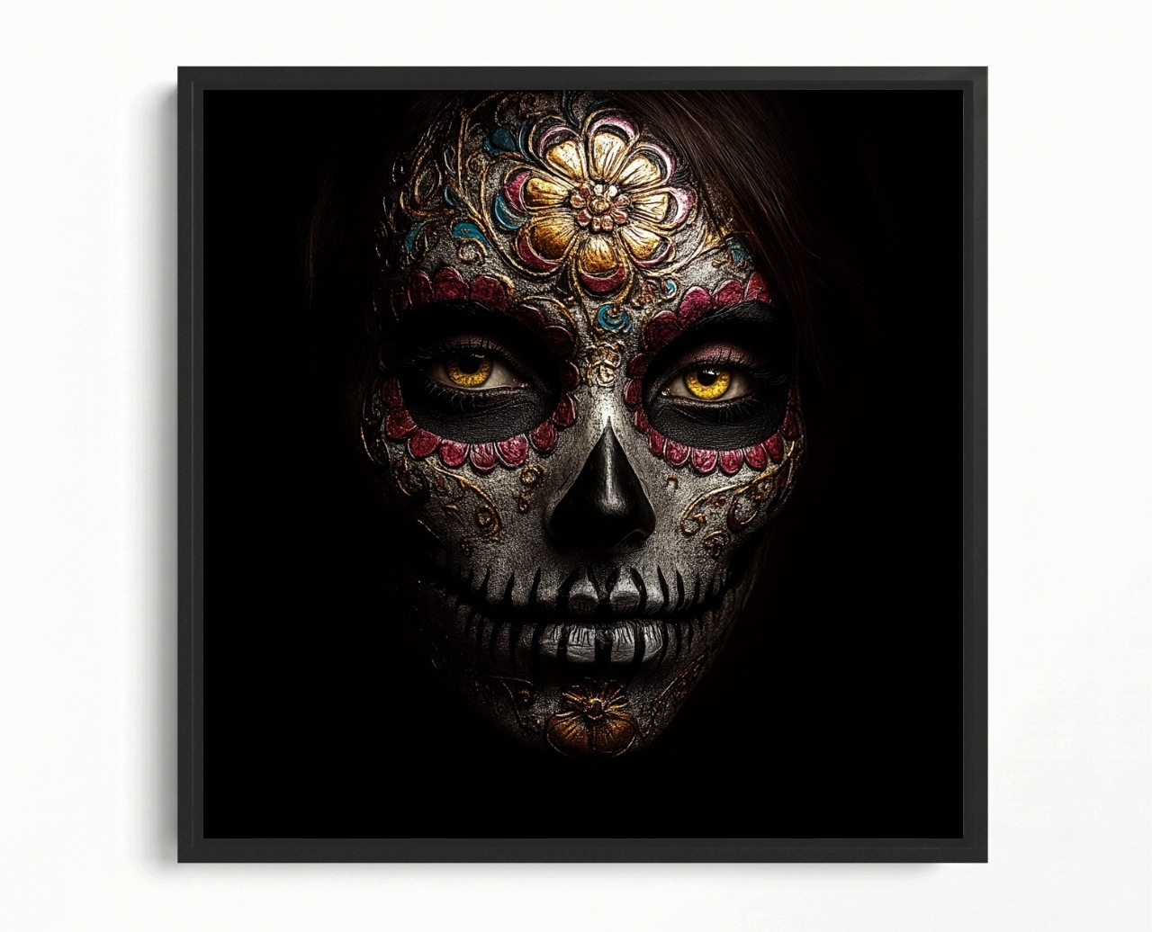 Obraz Rama American Box Portrét Dia De Los Muertos La Catrina Mexiko 50x50