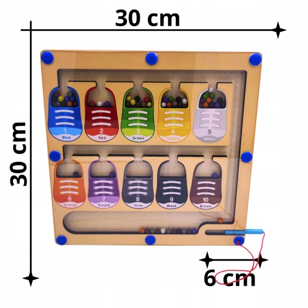 TABLICA MAGNETYCZNA MONTESSORI MOZAIKA EDUKACYJNA DREWNIANA UKŁADANKA Wysokość produktu 30 cm