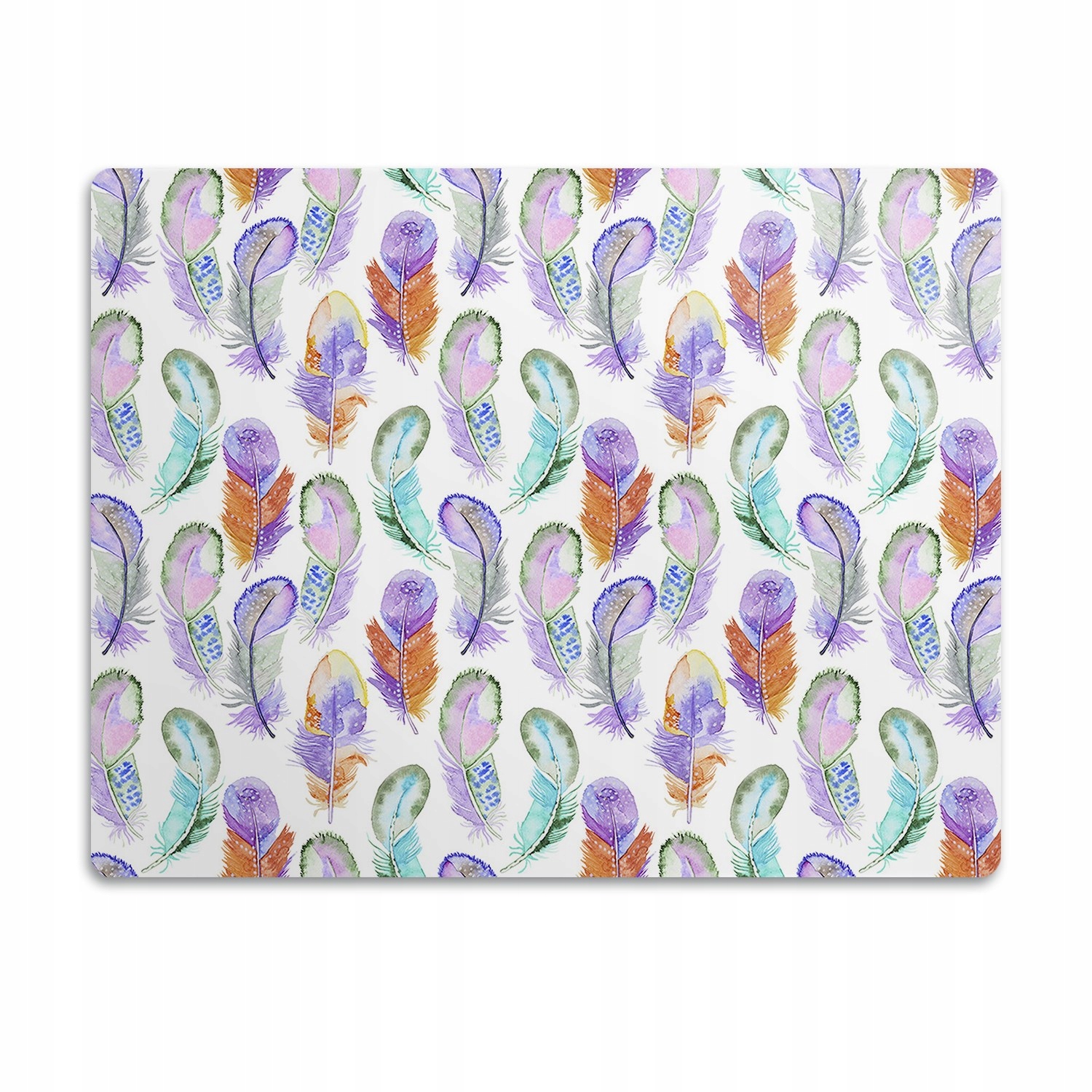 Levně Podložka pod misku pro psa Barevné peří 60x40 cm