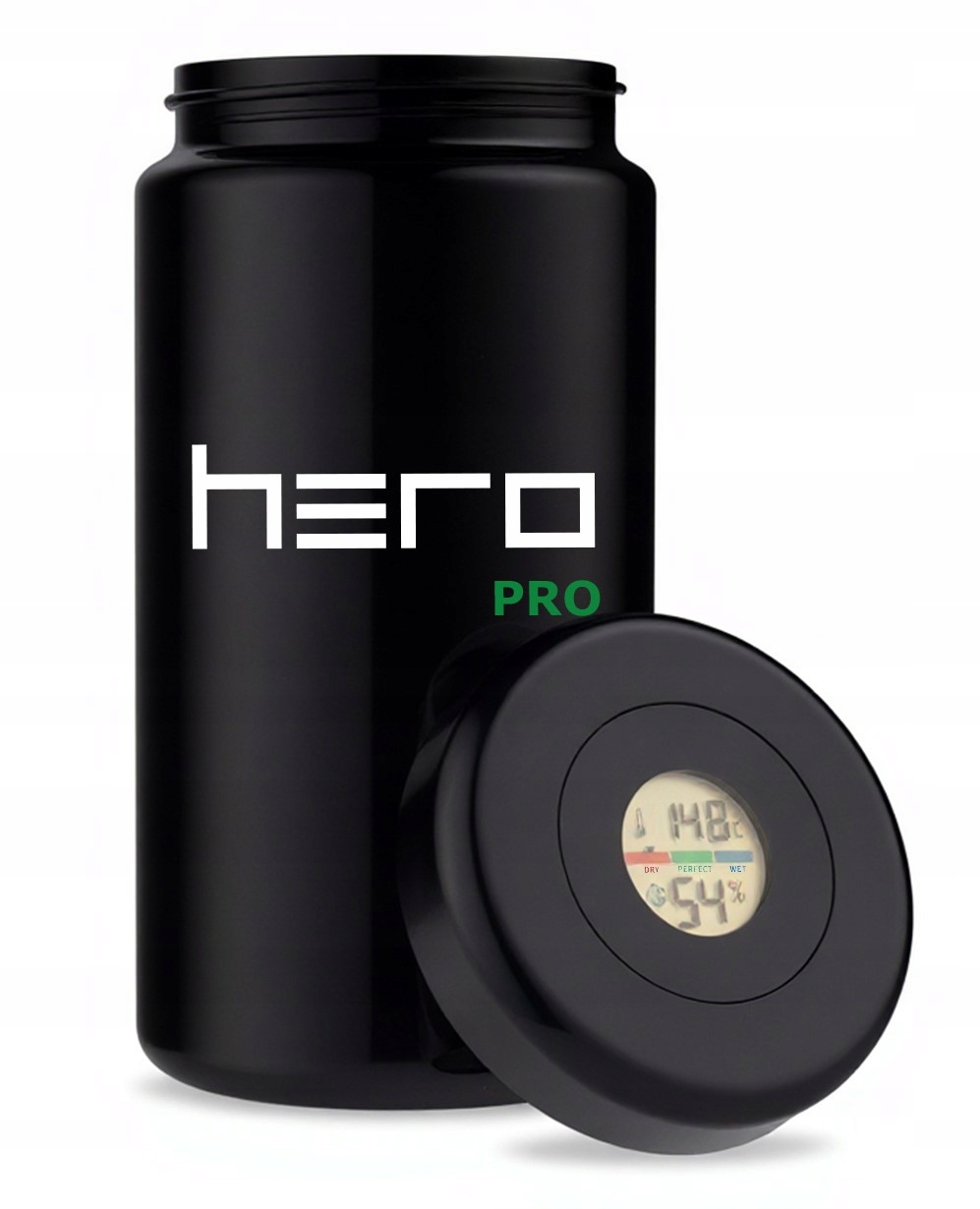 Skleněná nádoba bez zápachu s vlhkoměrem 1000 ml Hero Pro