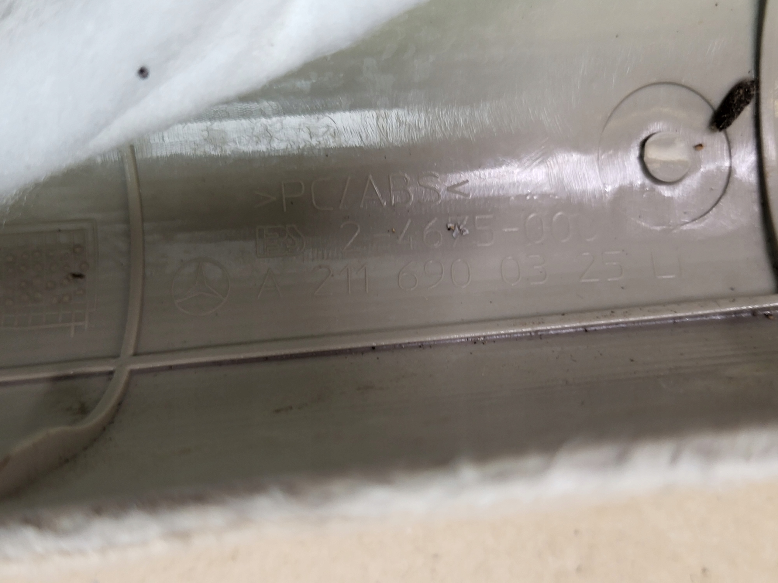 cover side SLUPKA A left front MERCEDES E W211 ZOLTY OE EU