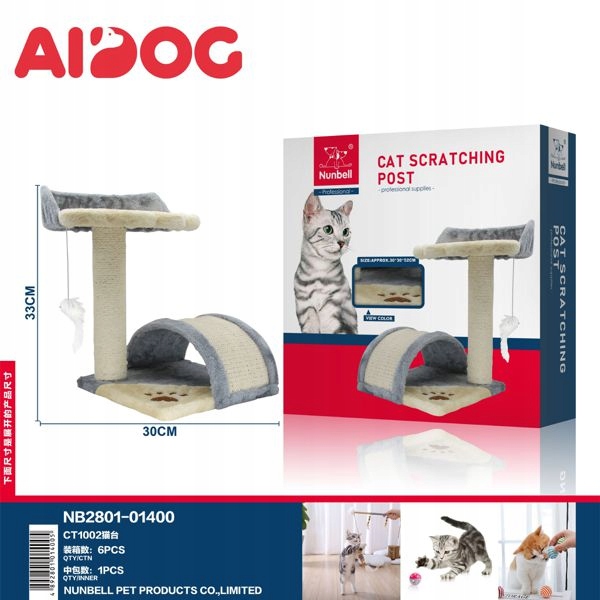 Levně Dřevěná škrabadlo pro kočky s tunely a hrami