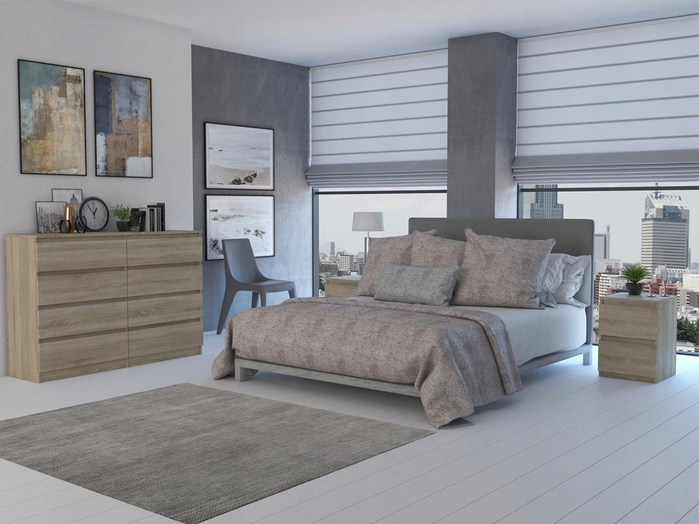 KOMODA NOWOCZESNA 140 cm POJEMNA SZAFKA REGAŁ SZUFLADY MEBLE DĄB SONOMA Kod producenta KOMODA NOWOCZESNA 140 cm POJEMNA SZAFKA