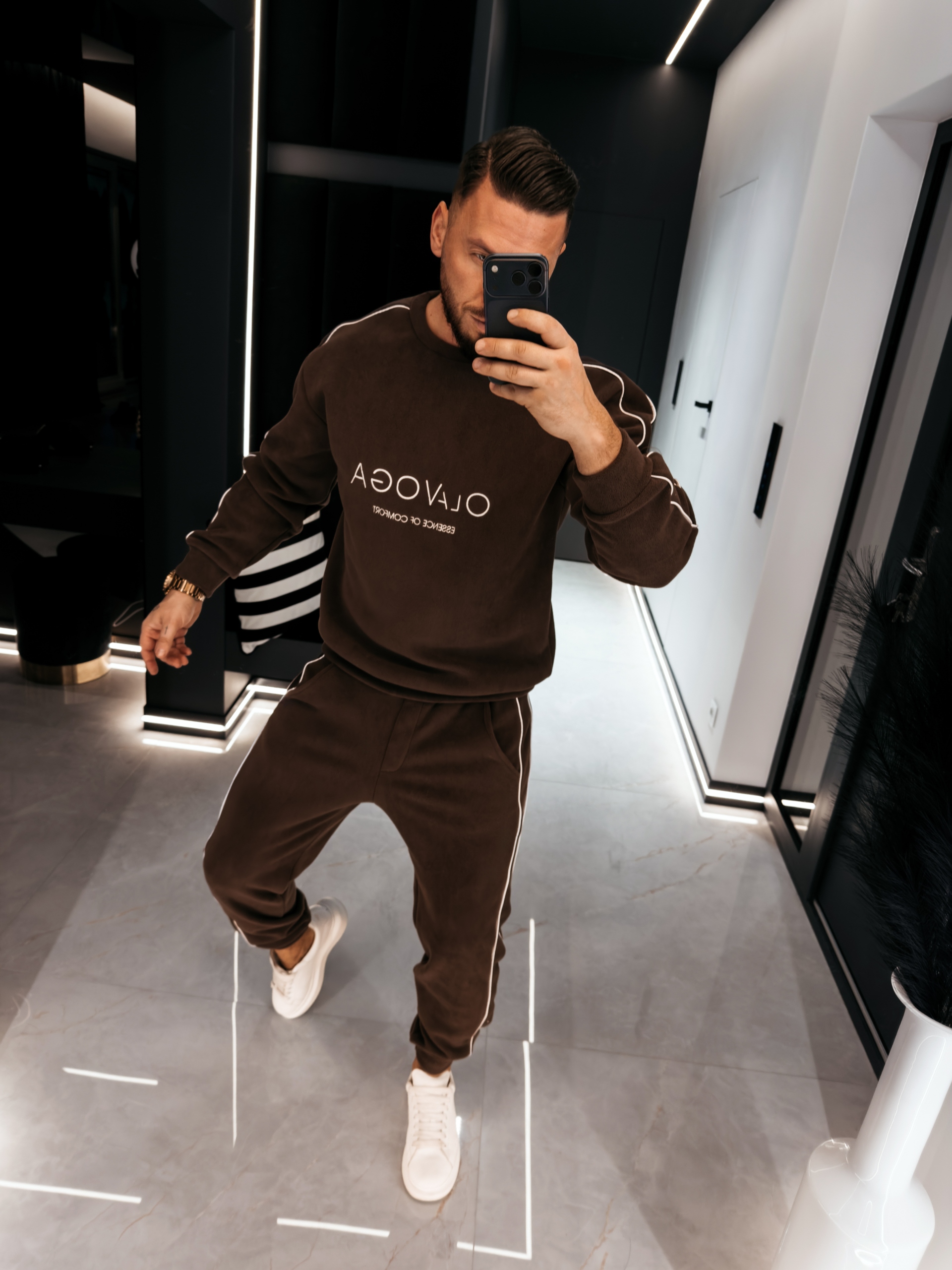 Pánský Komplet Lento Men Olavoga Čokoládový XL