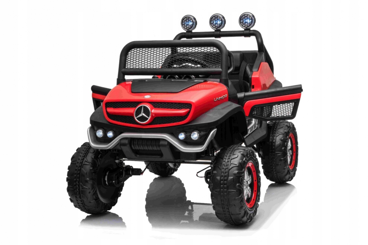Mercedes Benz Unimog dla dzieci Terenowy Czerwony Napęd 4x4 Pilot Ramiz
