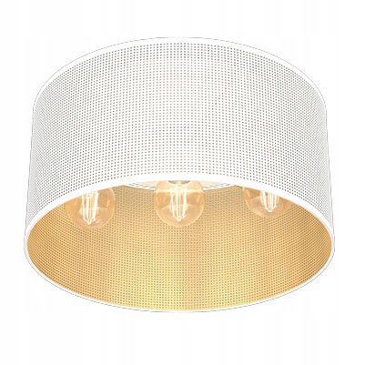 Stropní svítidlo loft kulatá 40 cm bílá zlatá síťka do obývacího pokoje Luminex