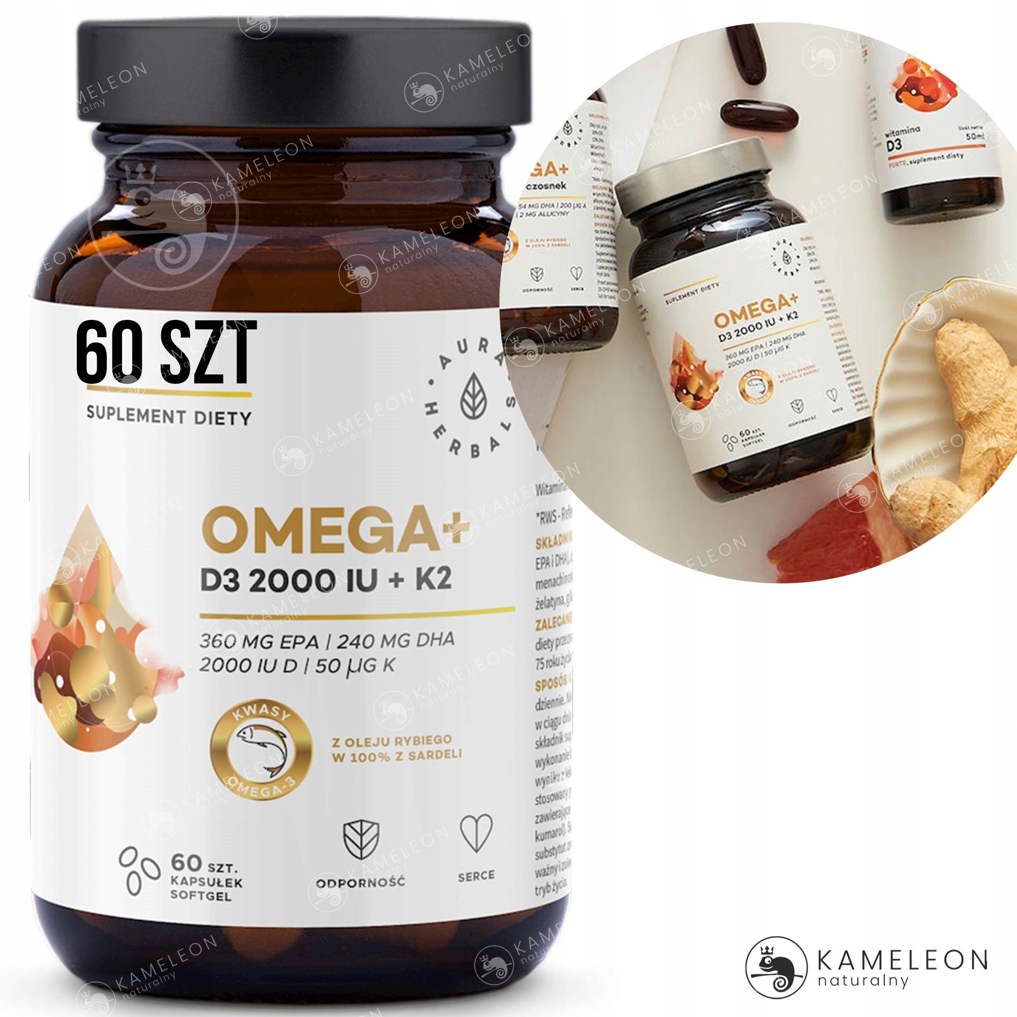 OMEGA+ WITAMINA D3 2000 K2 kwasy omega 3 KAPSUŁKI EAN (GTIN) 5902479612928