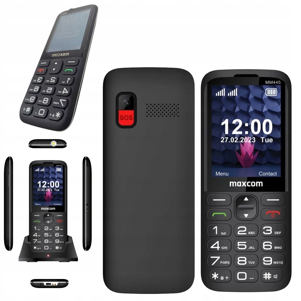 Telefon pro seniory Maxcom MM445 Sos 4G stolní nabíječka, velká tlačítka