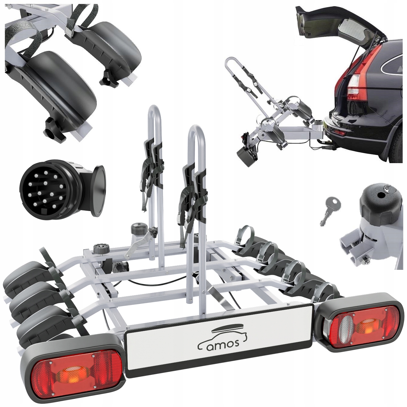Nosič Bicyklov Na Hák Platforma 4 Bicykle 13 Pin