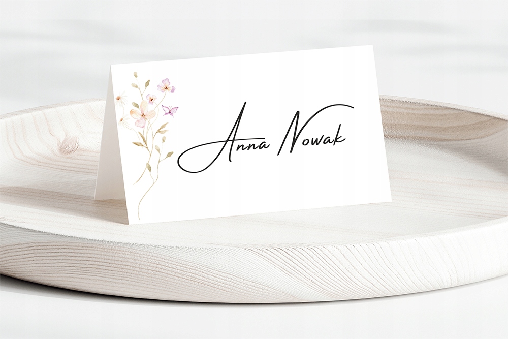 Winietki ślubne minimalistyczne kwiaty eleganckie 10 szt. Marka bez marki