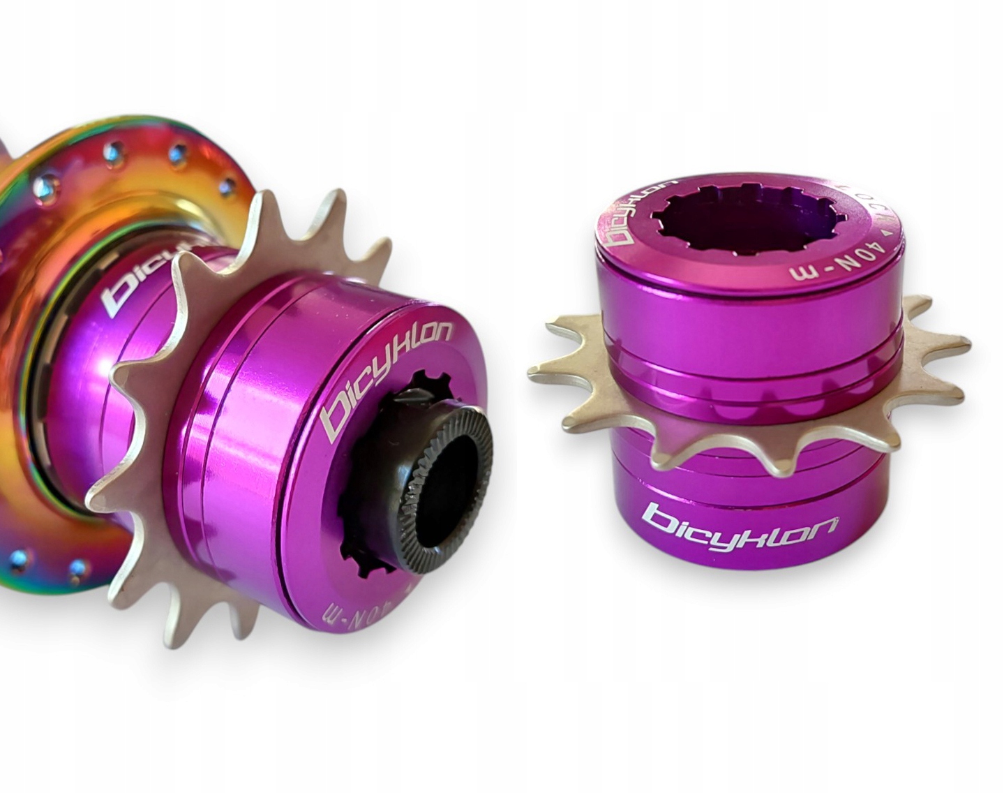 Adapter Reduktor Zamiast Kasety Bicyklon Single Speed Kit 13T Fioletowy