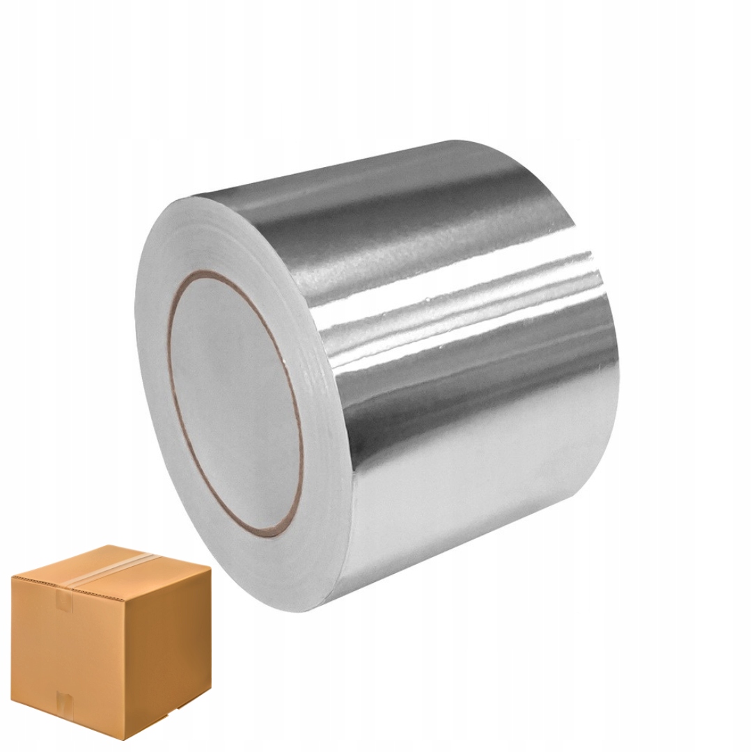 Taśma Aluminiowa Samoprzylepna Gładka 100mm 50m do 120°C Karton 12 Szt.