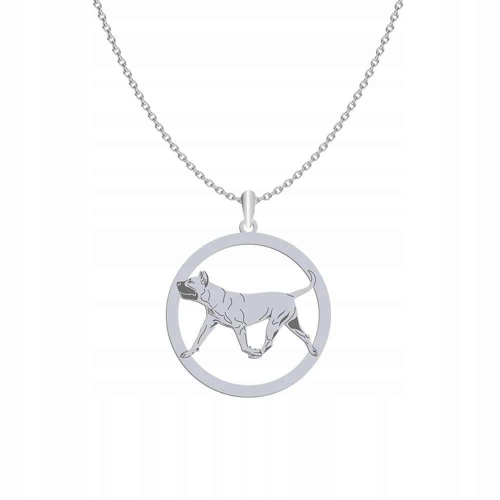 Stříbrný náhrdelník se psem Perro De Presa De Canario 925 Žena Gravírování