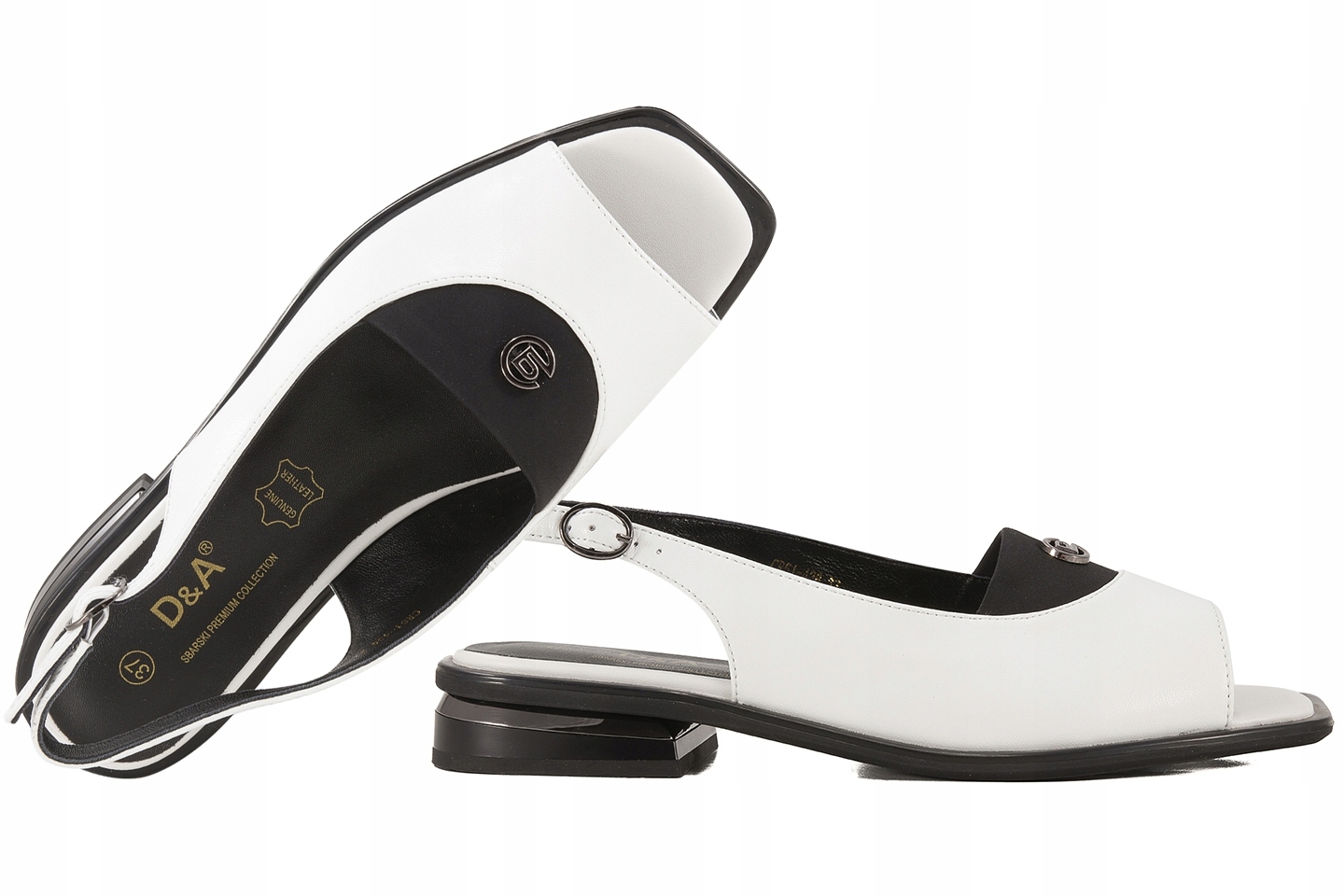 D&a S.barski CR51-438 Dámské Sandály Kůže bílé 38 Bílá