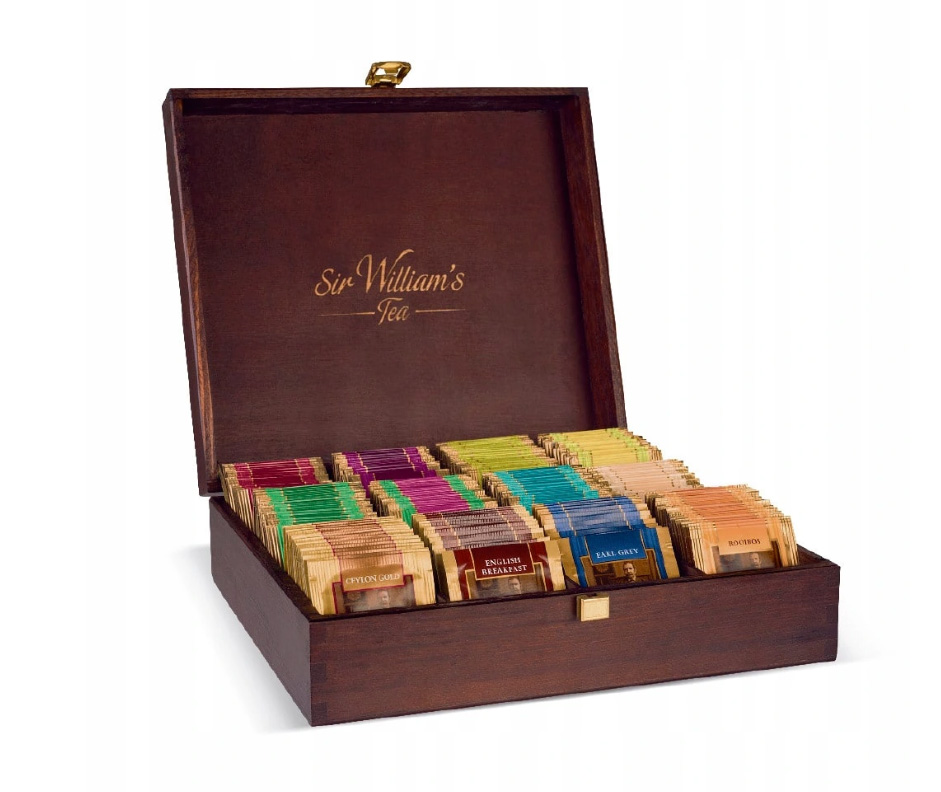 Sir Williams zestaw 180 herbat, skrzynka drewniana