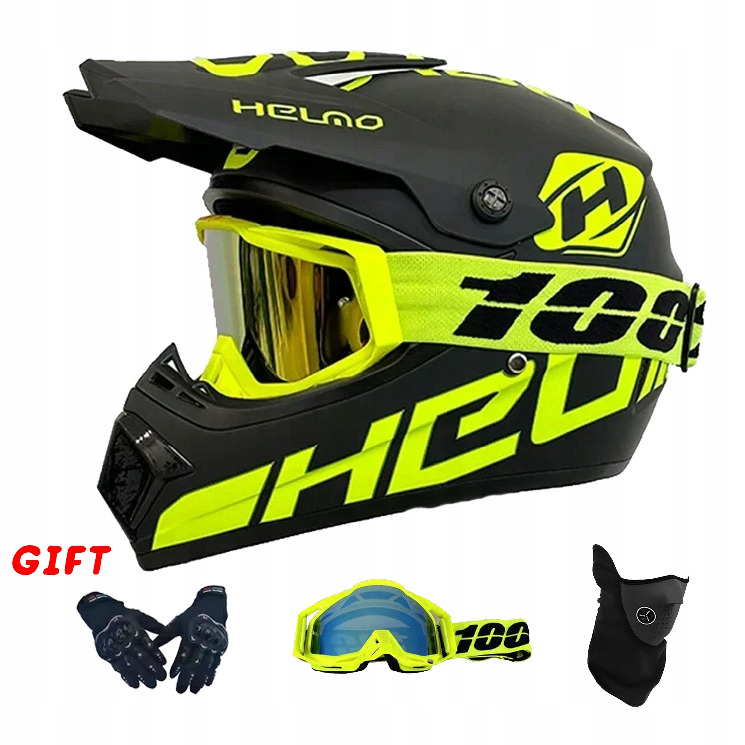 Helma Na Elektrickou Koloběžku Cross Enduro Quad Bmx Helma Brýle Rukavice S