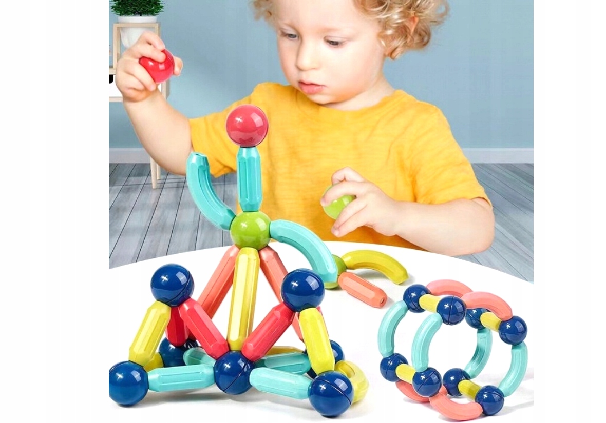 KLOCKI MAGNETYCZNE EDUKACYJNE MAGNETIC STICKS 40el Marka inna