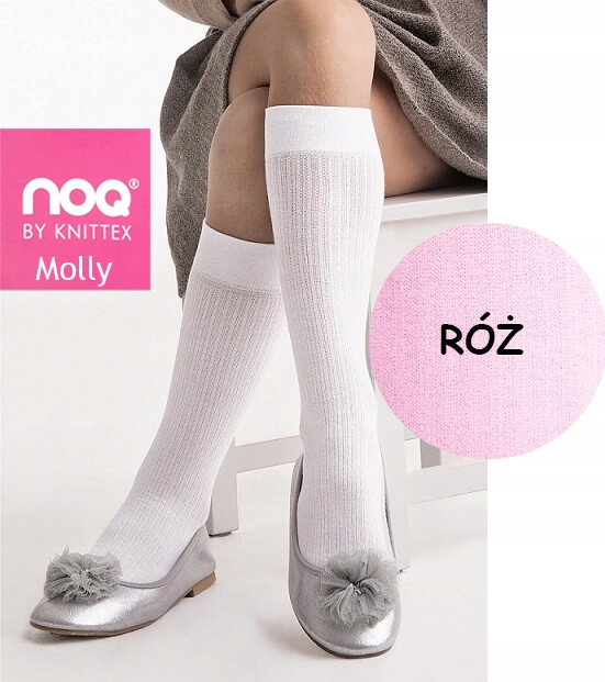 

knittex Molly podkolanówki Prążek różowe 24-34