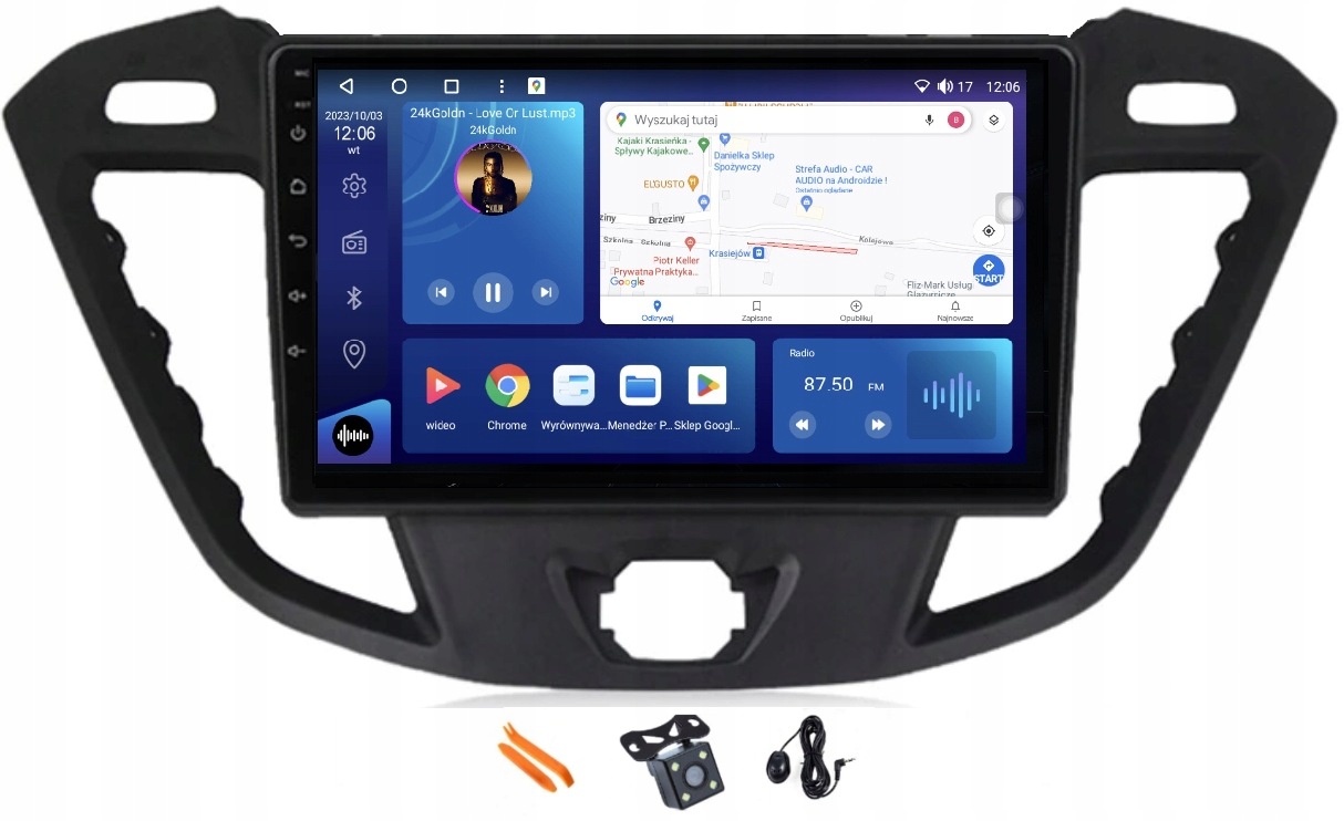 Radio Android Navigácia Ford Tourneo Custom 12-18 4/64GB Lte 4G CarPlay Gps
