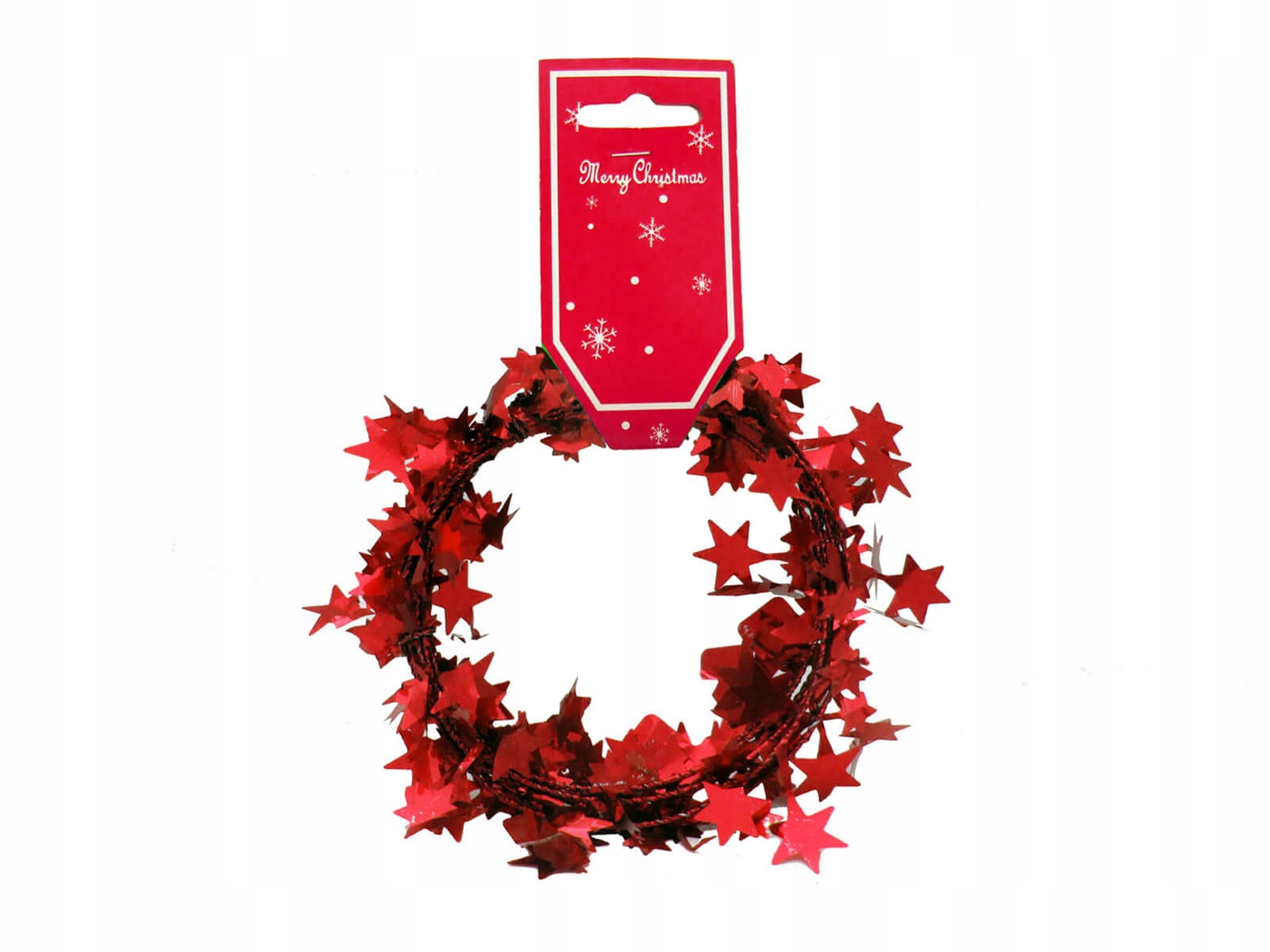 

Łańcuch z gwiazdkami czerwony na choinkę 2,7 m