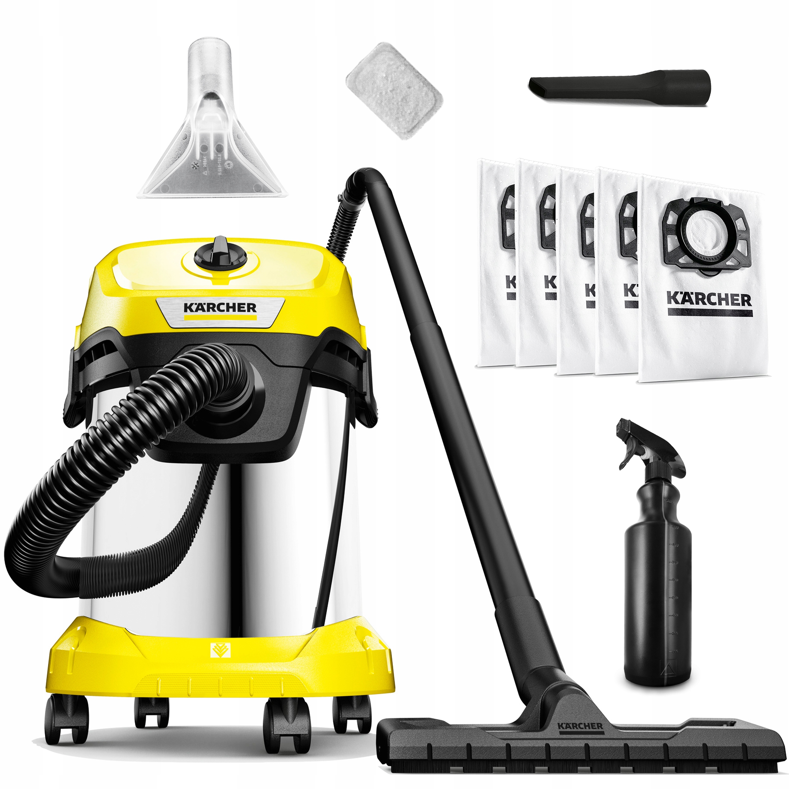 ODKURZACZ PRZEMYSŁOWY KARCHER WD 3 ZESTAW PIORĄCY + NADMUCH SUCHO MORKO