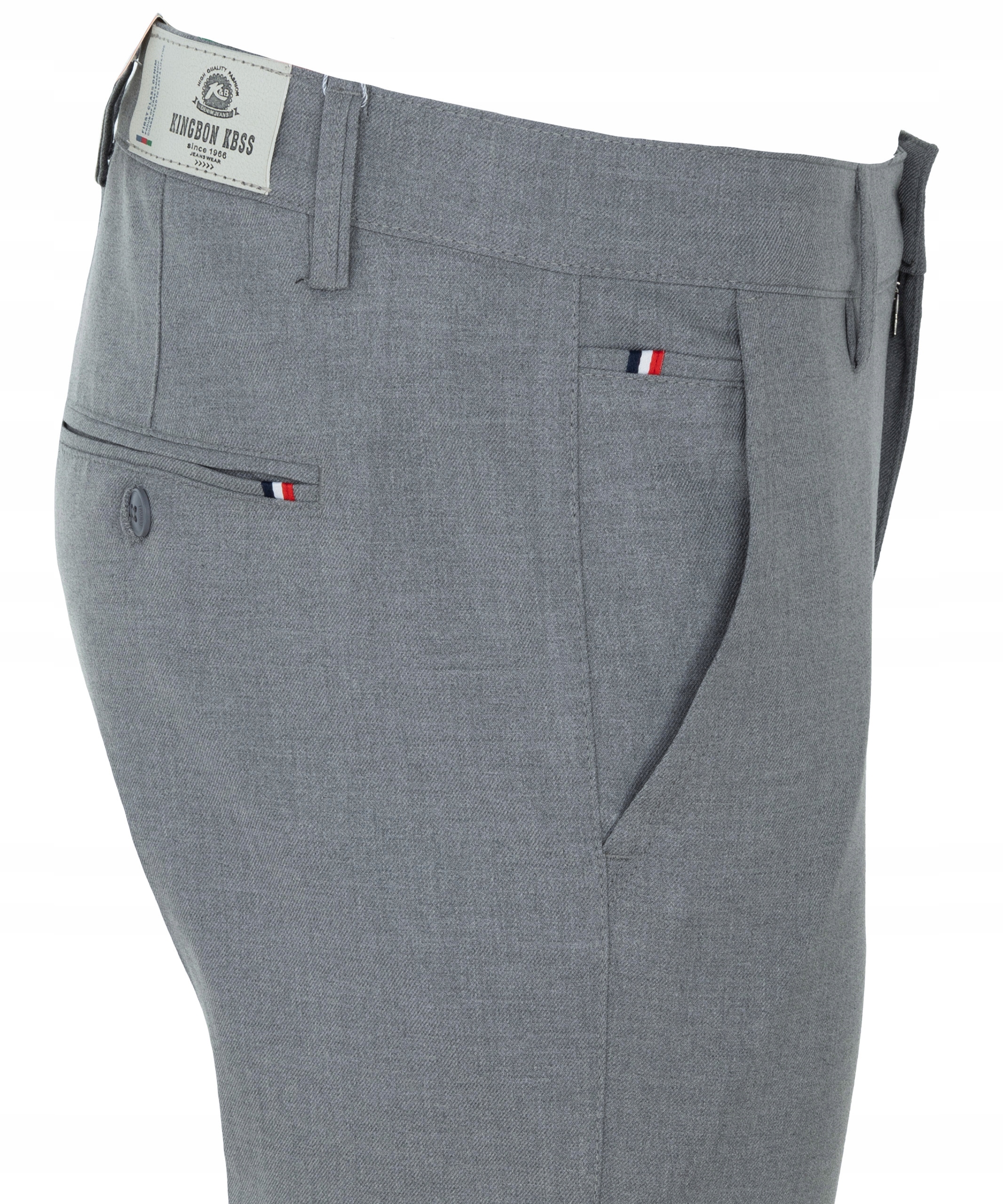 Spodnie Materiałowe Jasno-szare Gładkie W36