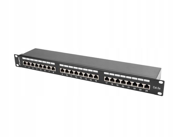 Lanberg Patch Panel 24 Port 1U Kat.5E černý stíněný