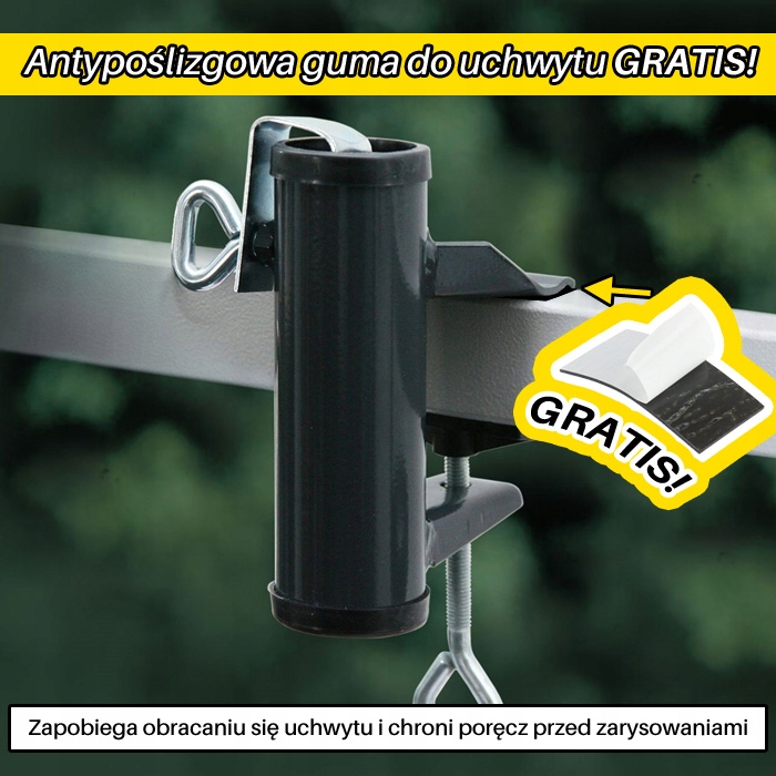 Uchwyt na parasol, na poręcz balkonu antracyt 35mm Średnica 3.5 cm