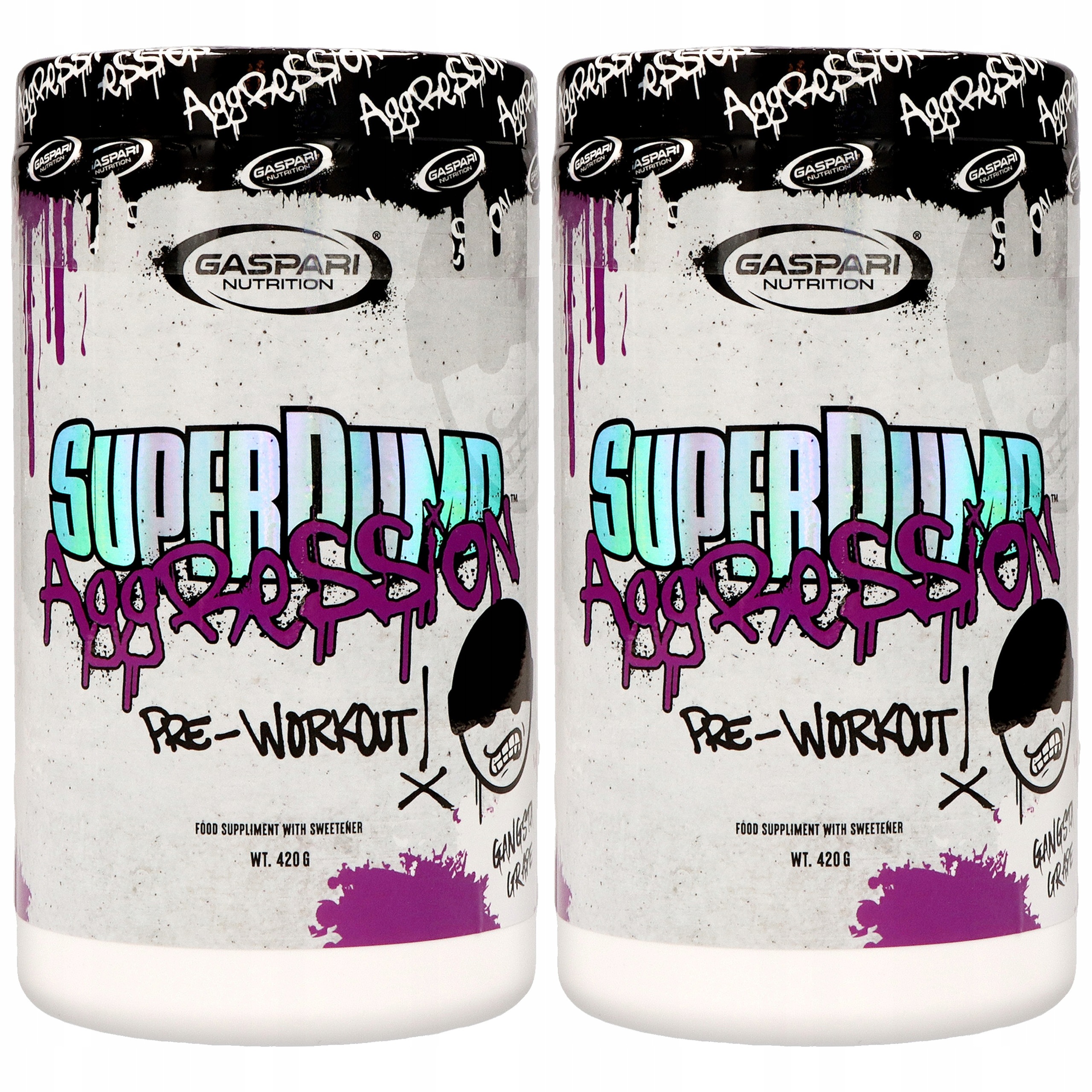 2x Předtréninková Pump Aggression 420g Pumpa Citrulin Síla Gaspari