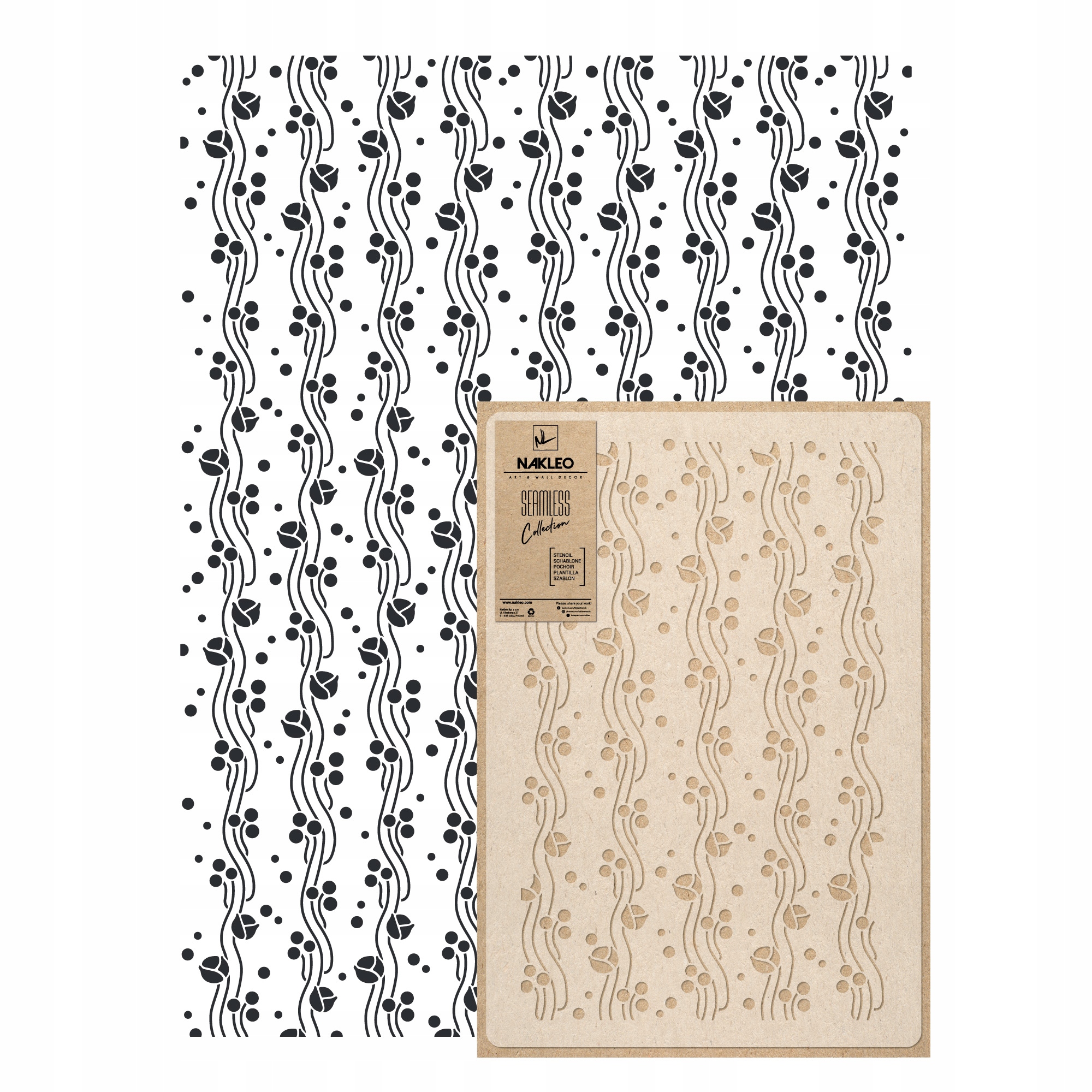 Opakovatelná malířská šablona Opakovaně Použitelný 59x95 cm Tapeta na popínavé rostliny Nouveau