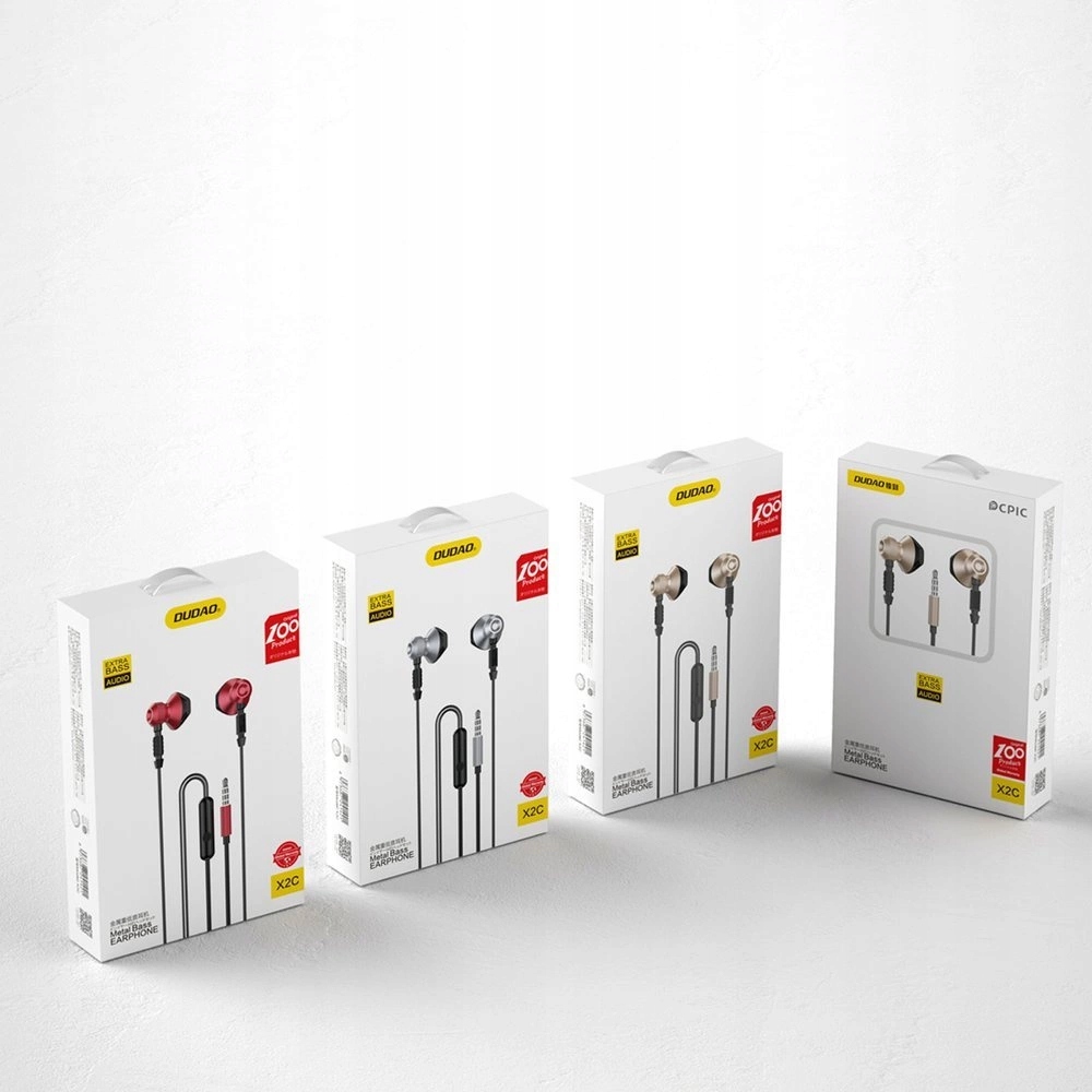 DUDAO METALOWE PRZEWODOWE SŁUCHAWKI DOUSZNE 3,5 MM MINI JACK + GRATIS RYSIK Model X2C-Grey