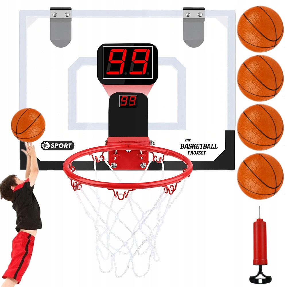 Tablica Do Koszykówki Kosza Na Drzwi Zestaw Liczenie Punktów Tarcza Piłka