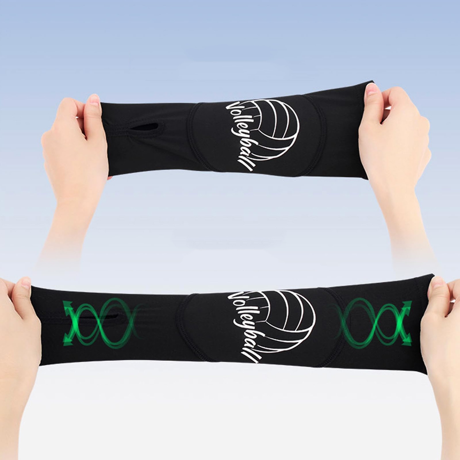 RĘKAWKI SIATKARSKIE ARM OCHRONA PRZEDRAMION SPORTOWE R. S/M 20-26cm Model Rękawy-czarne-S/M