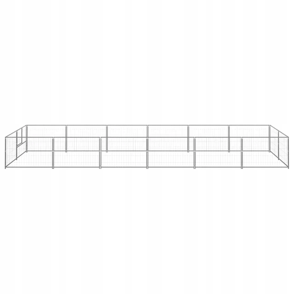 Levně vidaXL Kotec pro psa, stříbrná, 12 m², ocelová