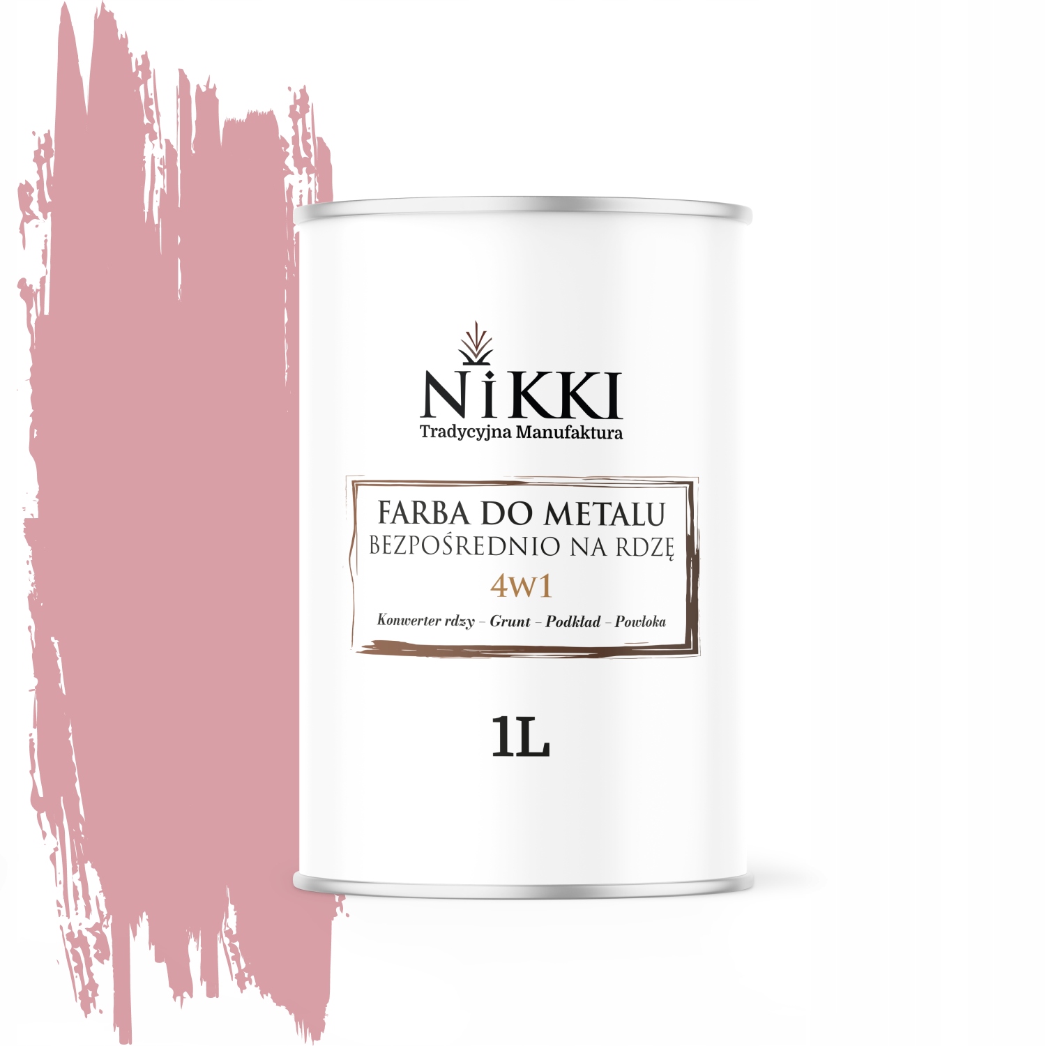 Barva Na Kov, Přímo Na Rez Pozink 4v1, Světle Růžová, Ral 3015, Lesklá, 1L