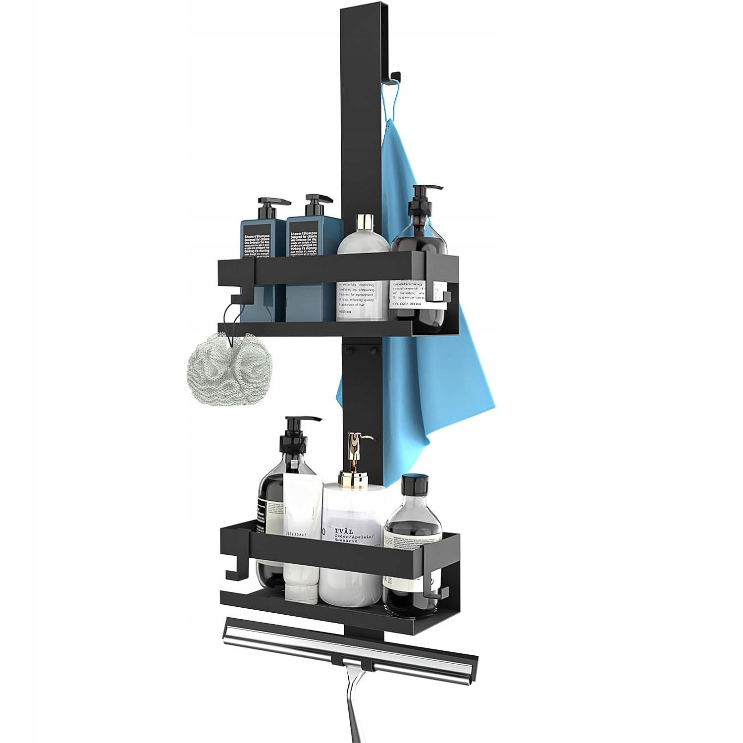Závěsná Polička Pod Sprchu Nerezová Do Koupelny Koupelnová Černá 66 cm