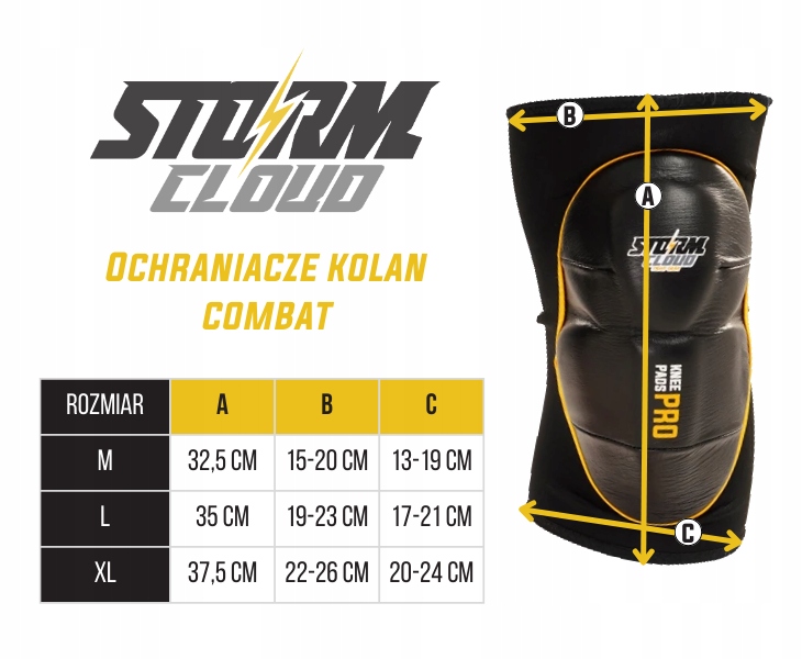 StormCloud chrániče kolen pro Mma Combat Žluté XL