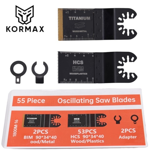 Pilový List plochý pro multitool 34 mm 55 kusů Hcs univerzální titanový