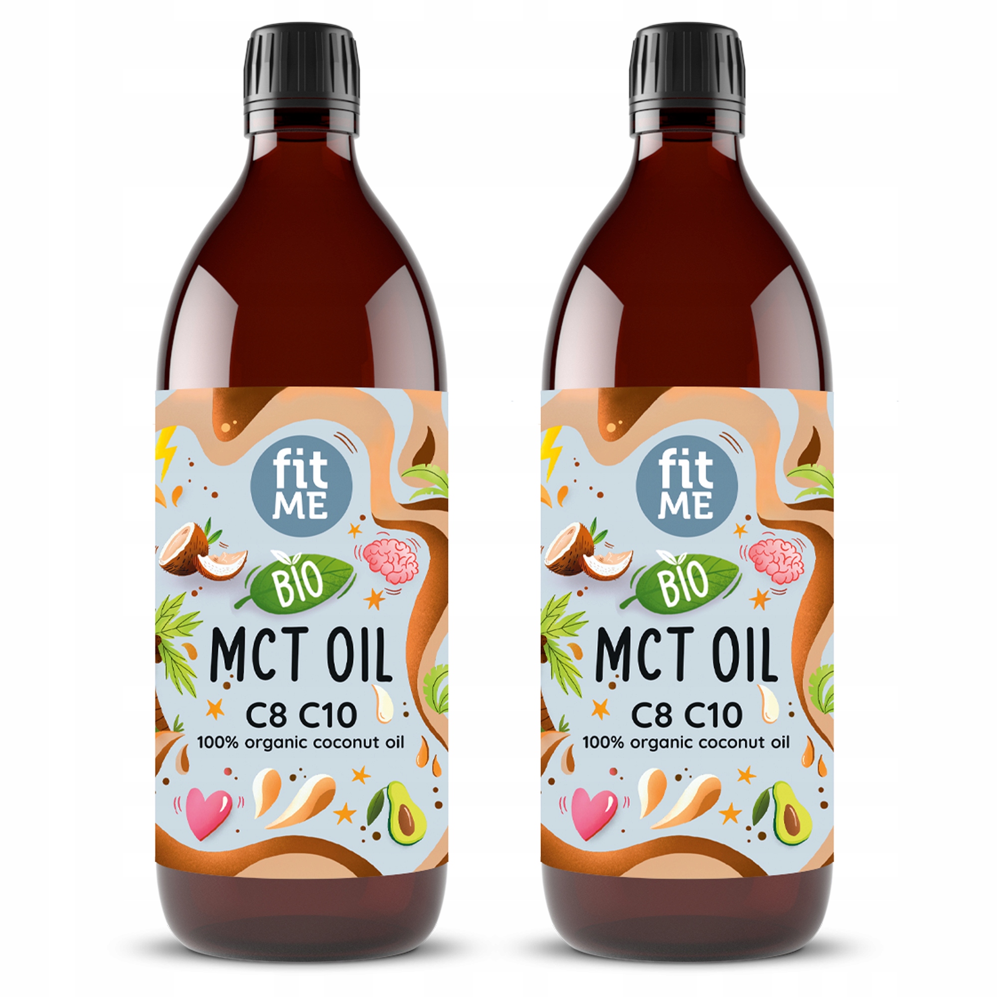 Levně Mct Bio kokosový olej 2x500ml 100% kokosový fit keto dieta C8 C10 premium