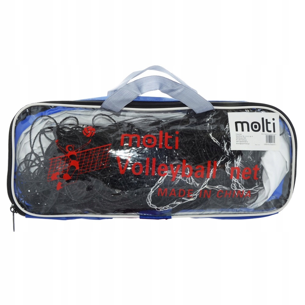 Siatka do siatkówki linka stalowa + torba 9,5x1 m molti Model SS001