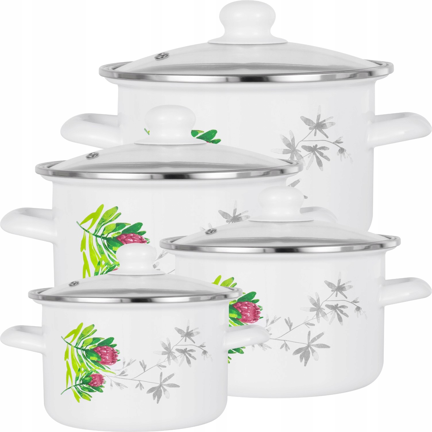 Súprava Hrncov Smaltované hrnce Smalt Poľsko Kitchen 2L 2,65L 3,75L 4,8L